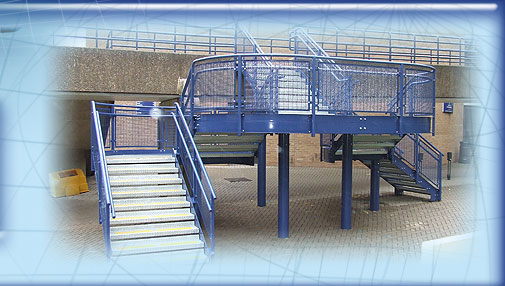 Blue External Steel Walkway image